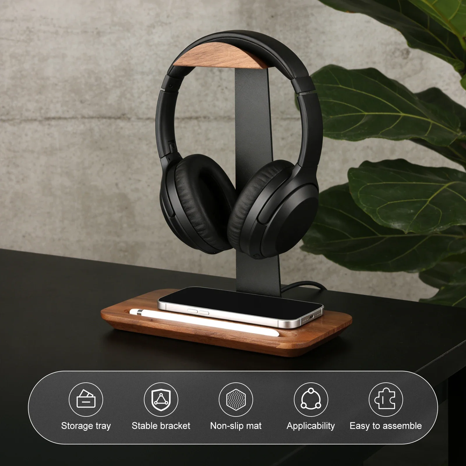 Universal Wood Headphone Stand - đánh giá và giá Headphone Stand Desk