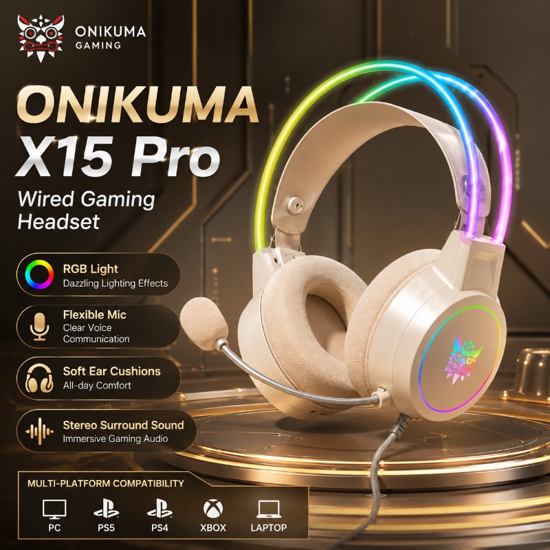 ONIKUMA X15 Pro Gaming Headset - đánh giá và giá Gaming Headset Rgb